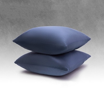Navy Velour Decorative Throw Pillows Set of 2