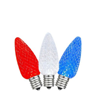 Novelty Lights Red/white/blue C7 Led Christmas Usa Replacement Bulbs ...