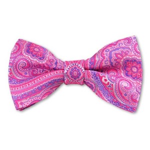 Men's Paisley Color 2.75 W And 4.75 L Inch Pre-Tied adjustable Bow Ties - 1 of 3