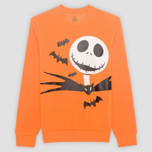 Adult The Nightmare Before Christmas Jack Skellington Fleece Sweatshirt - Orange - 1 of 4