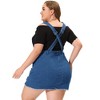 Agnes Orinda Women's Plus Size Fashion Ripped Hem Side Pockets Denim Suspender Mini Sundresses - 4 of 4