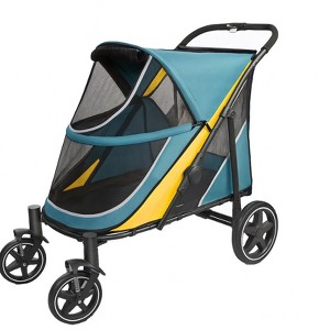 Itopfox Easy Fold Dual Entry Pet Stroller for Large & Medium Dogs with One-Foot Brake, All Terrain Wagon Cart with Air Mesh, Ideal for Senior Pets - 1 of 4