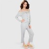 Anna-Kaci Lounge Women's 3-Piece Lounge Pajama Set with Camisole, Button-Up Top, and Wide-Leg Pants - 3 of 4