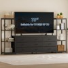 89 Inch TV Stand with 9 Fabric Drawers, Entertainment Center with 2 Industrial 4 Tier Bookcase, TV Media Console Table for Living Room, Bedroom - 2 of 4