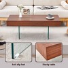 NicBex Natural Style Square MDF Coffee Table with Tempered Glass Legs,Density Board Sticker Center Table for Living Room - 4 of 4