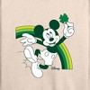 Women's - Disney - Mickey Green Rainbow Lightweight French Terry Wide Neck Long Sleeve Shirt - 2 of 4