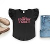 Just A Country Girl Stars Glitter/Puff Print - Flutter Sleeve Graphic T-Shirt - 3 of 4