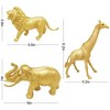 12-Piece Metallic Gold Safari Animal Figures, Plastic Jungle Wild Animal Toys for Baby Shower, Party & Christmas Decoration - 4 of 4