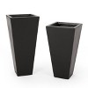 Christopher Knight Home Ella Outdoor Modern Medium and Small Cast Stone Planters (Set of 2) - 2 of 4