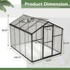 VYNXARIA 6*8 FT Greenhouse for Outdoors, Polycarbonate Greenhouse with Quick Setup Structure and Roof Vent,Aluminum Large Walk-in Greenhouse, Black - 4 of 4