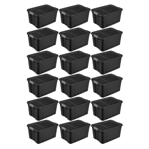 Sterilite 16 Quart Plastic Stacker Box, Lidded Storage Bin Container For  Home And Garage Organizing, Shoes, Tools, Clear Base & Gray Lid, 18-pack :  Target