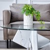 NicBex Modern Round Glass Top Coffee Table with MDF Base Distinctive Accent Table for Living Room, Bedroom - 3 of 4