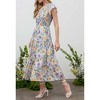 August Sky Women's Floral Smocked Ruffle Sleeve Tiered Midi Dress - 3 of 4