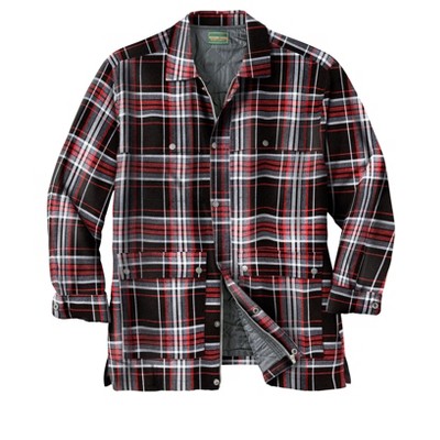 Boulder Creek by KingSize Men's Big & Tall Flannel Full Zip Snap Closure Renegade Shirt Jacket