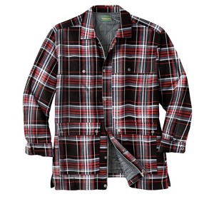 Boulder Creek by KingSize Men's Big & Tall Flannel Full Zip Snap Closure Renegade Shirt Jacket - 1 of 4