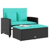 Patio Sofa with Cushions 2-Seater Poly Rattan  vidaXL - 4 of 4