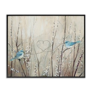 Stupell Industries Love Birds with Heart Shape Black Framed Giclee Art - 1 of 4