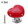 Unique Bargains Heart-Shaped Ceramic Drawer Knobs with Screw for Cupboard 4 Pcs - 3 of 4