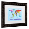 Trademark Fine Art Michael Tompsett Children's World Map Matted Framed Art - 3 of 4