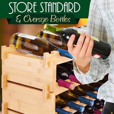 Bamboo 8-Tier Stackable 72-Bottle Wine Rack
