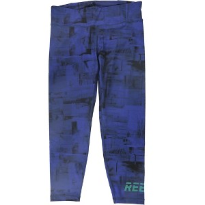 Reebok Womens MYT Allover-Print Yoga Pants, Blue, XX-Small - 1 of 2