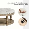 Illyria 36" Wide Transitional Tufted Round Cocktail Ottoman with Storage and Nailhead Trims for Bedroom and Living Room | ARTFUL LIVING DESIGN - 4 of 4