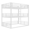 Kumasinova Metal Triple Bunk Bed, Heavy-Duty Steel Bed Frame with Full-Length Guardrails, Noise-Reducing Design for Shared Kids' Rooms/Guest Spaces - 4 of 4