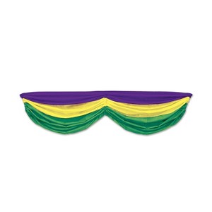Beistle Mardi Gras Fabric Bunting, 5' 10", (1/Pkg) Multicolored - 1 of 4