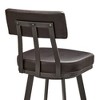 Jinab Swivel Counter Stool in Brown Metal with Brown Faux Leather - 4 of 4