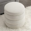FURNIinspire Ottomans and Benches Velvet Storage Ottoman with Wooden Shelving Simple Design for Living Room and Bedroom, White, 17.1"*17.1"*18.9" - 2 of 4