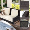 YOOCOZZ 2-Person Rattan Hanging Porch Swing with Chains and Cushions - 3 of 4