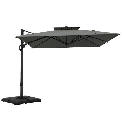 Captiva Designs 9 ft x 12 ft Premium Cantilever Patio Umbrella with 2-Tier Design