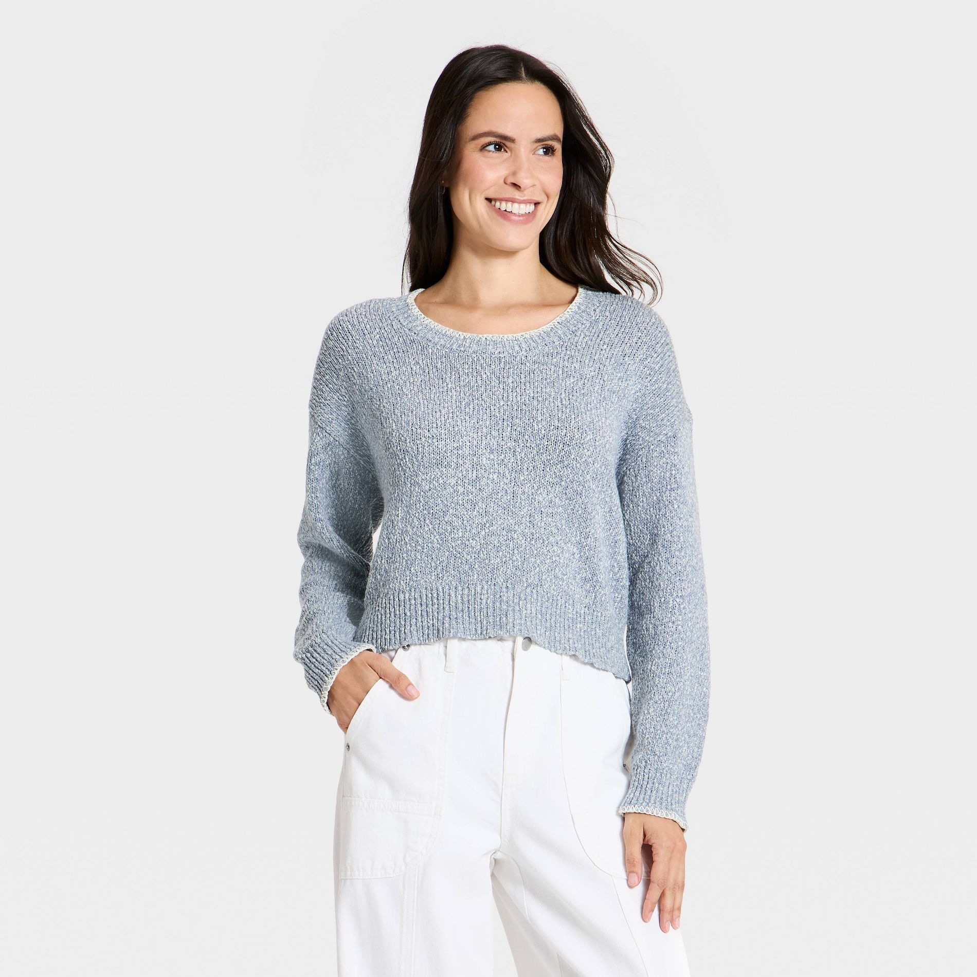 Women's Crafted Scoop Neck Pullover Sweater - Universal Thead™