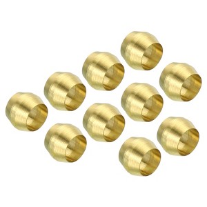 Unique Bargains Brass Air Water Gas Pipe Compression Fitting Sleeves Ferrules Gold 25 Pcs - 1 of 4