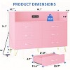 WhizMax 49.1''  Wooden Dressers， TV Stand with Charging Station & LED Light, Modern Chest of Drawers, Storage Cabinet With 6 Drawers - 2 of 4