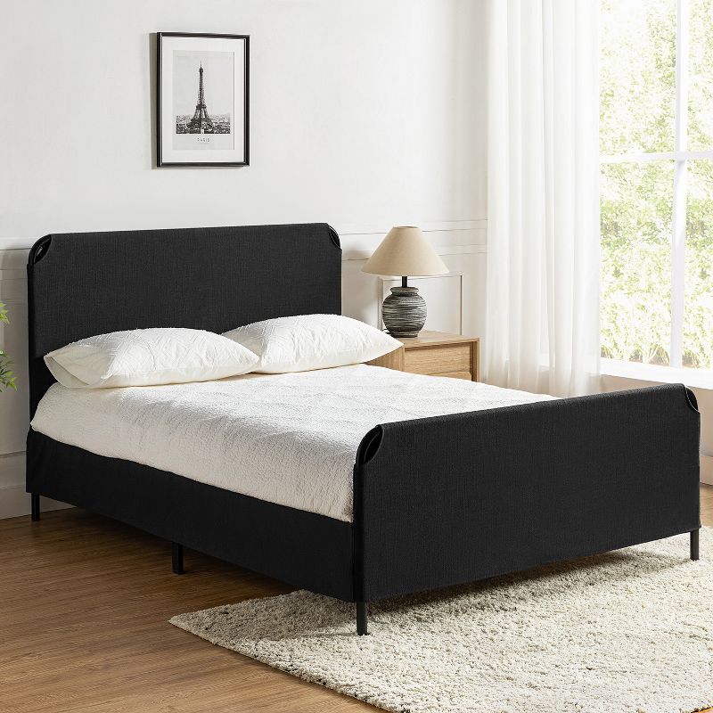 Dennis 2 Piece Contemporary Bedroom Set With Bed Skirt Metal Bed Frame |ARTFUL LIVING DESIGN, 2 of 8