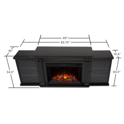 Tracey 84" Black Wood Electric Fireplace TV Stand