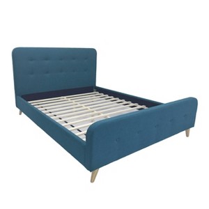 Priya Mid Century Bed Queen Blue - Christopher Knight Home