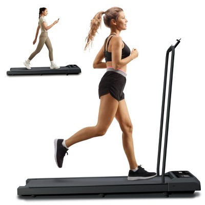 SEVOBAL Walking Pad Removable Armrests Cushioned Belt Folding Portable Treadmill Spacious Surface for Home Gym Office, Black, 43.1"*18.5"*30"