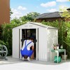 7' x 4' Outdoor Storage Shed, Garden Tool House with Foundation Kit, 4 Vents and 2 Easy Sliding Doors for Backyard, Patio, Garage, Lawn - 2 of 4