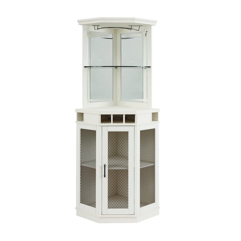 Photos - Display Cabinet / Bookcase Corner Bar Unit with Mesh Doors White - Home Source
