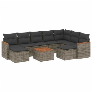 vidaXL Garden Sofa Set Gray PE Rattan Large Modular Garden Sofa Set - 1 of 4