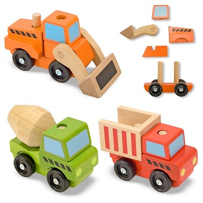 melissa and doug wooden car set