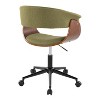 TiramisuBest Mid - Century Modern Black Metal & Walnut Office Chair in Green Fabric, Adjustable Height (Indoor, 250 lbs Limit, Assembly Required) - 3 of 4