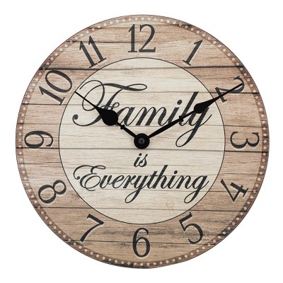 Westclox 11" 'Family Is Everything' Wall Clock: Modern Analog, Indoor Decor, No Battery Included