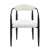 SEVOBAL Dining Chairs Set of 2 Mid-Century Modern Boucle Backrest Chairs with Black Metal Legs, White, 22.83"*21.65"*31.9" - 2 of 4