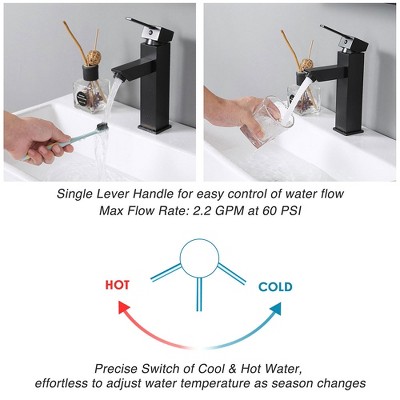 Oil Rubbed Bronze Single-Hole Bathroom Faucet with Lever Handle