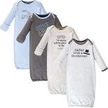 Luvable Friends Baby Boy Cotton Long-Sleeve Gowns 4pk, Ladies, 0-6 Months
