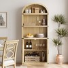 Bookcase with Doors Arched Bookshelf 71.65in Tall Bookcase Farmhouse Cabinet with Shelves Wooden Bookshelves for Home Office, Living Room - 3 of 4