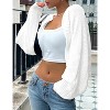 Womens Bolero Shrug Sweaters Long Sleeve Open Front Rib Knit Cropped Cardigan Sweater - 3 of 4